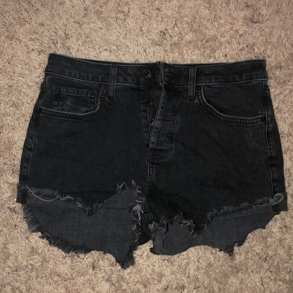 Black jean shorts
